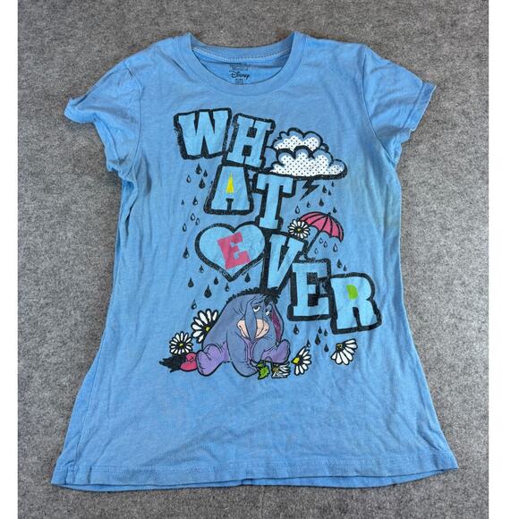 VINTAGE Disney Shirt Youth XL 15/17 Blue Whatever Eeyore Graphic Tee Cartoon - Picture 1 of 5